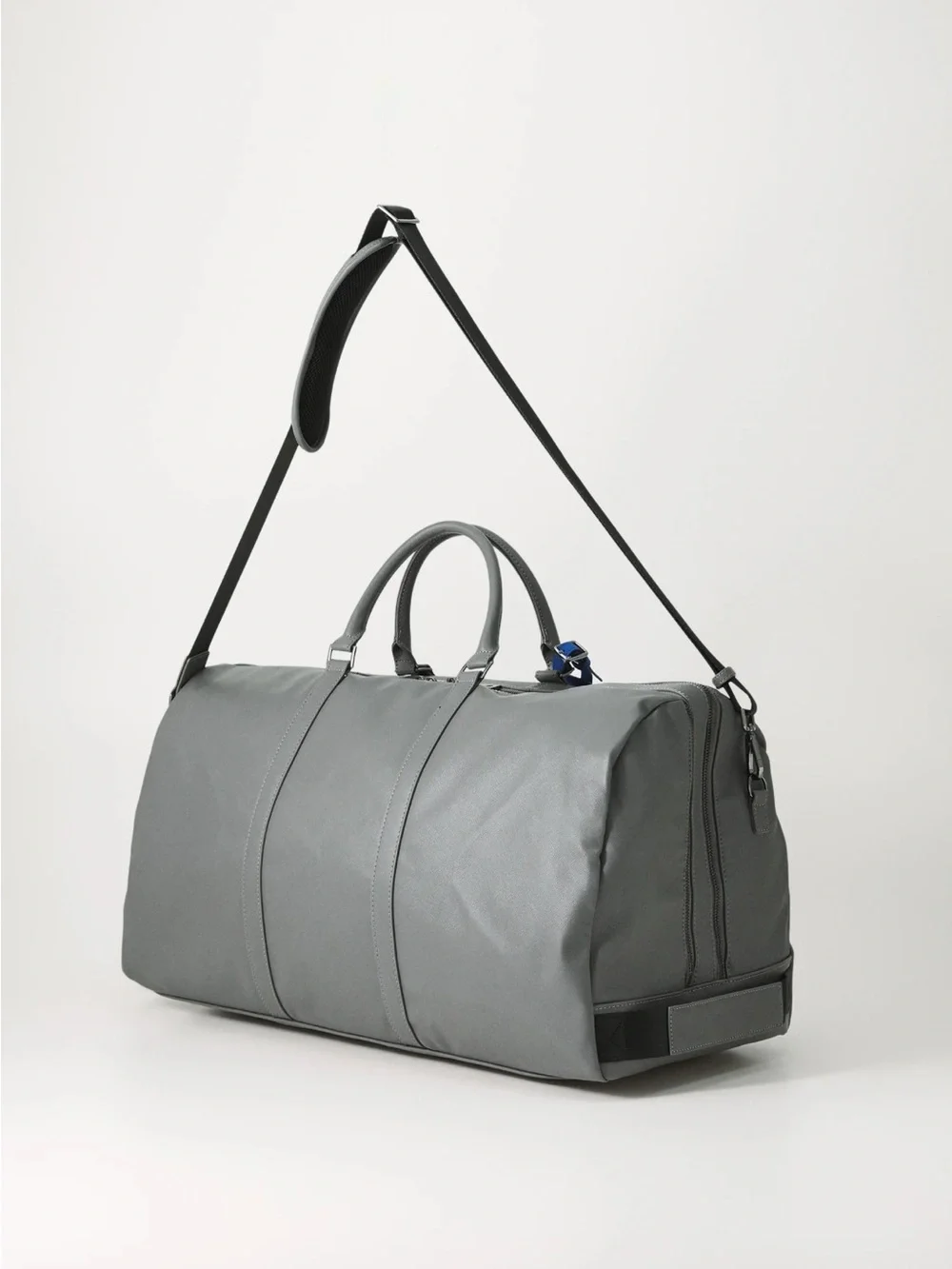 NEW GUESS Logo Pisa Double Zip Weekender Duffel Bag in Gray